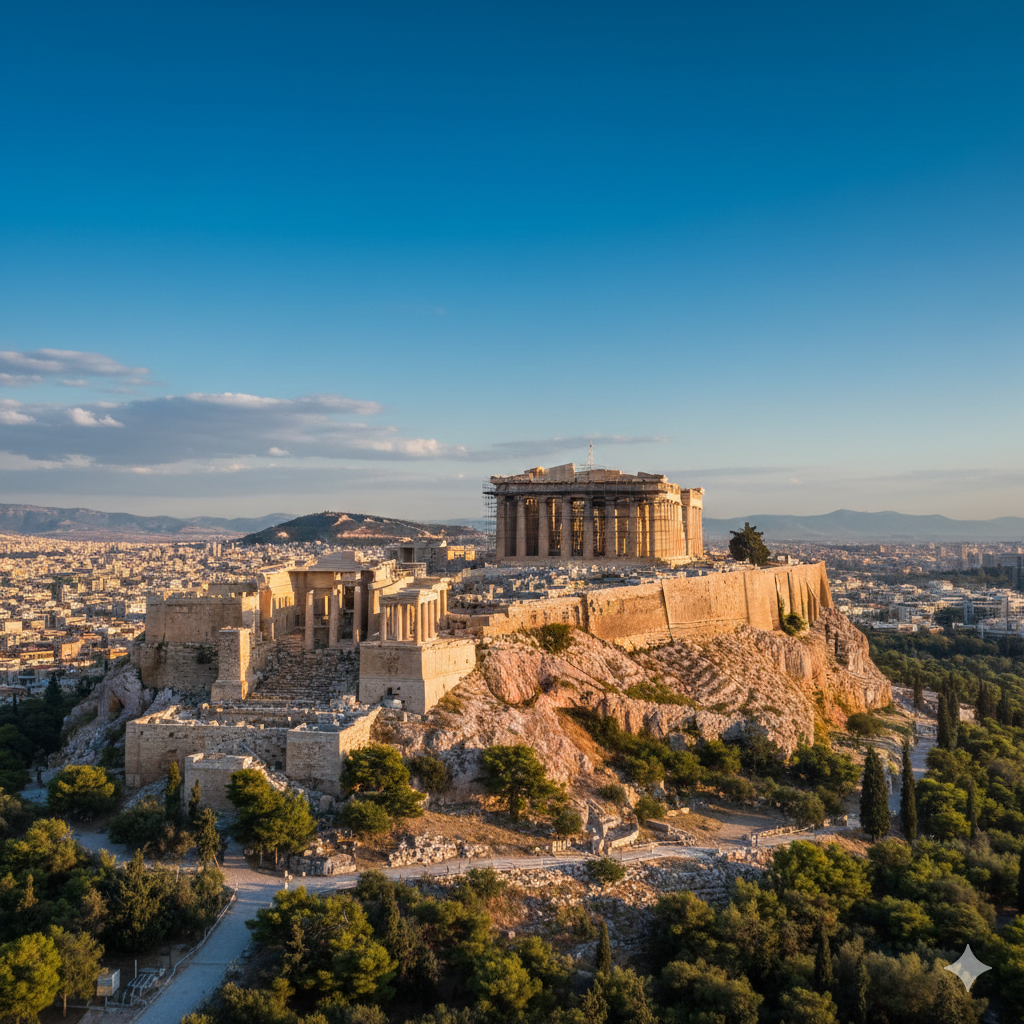 Akropol w Atenach – Partenon o zachodzie słońca