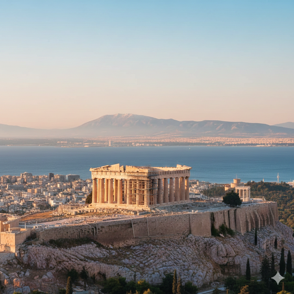 Akropol w Atenach – Partenon o wschodzie słońca