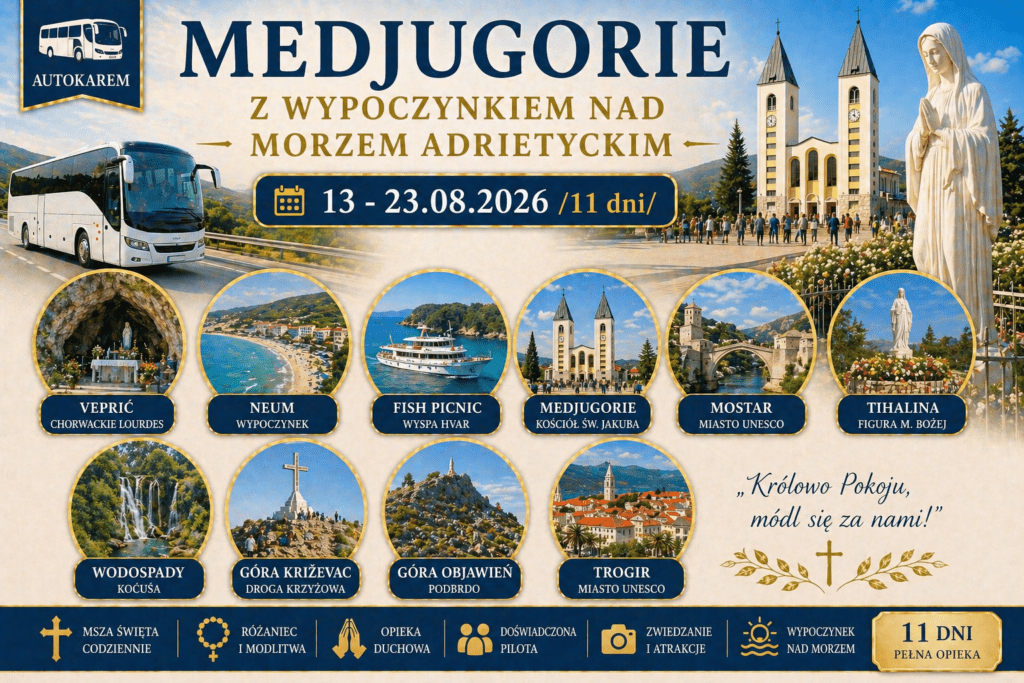 medjugorie z wypoczynkiem 13 23 08 2026